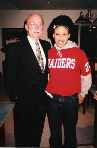 Angela (in high school) and her dad.